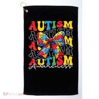 Puzzle Autism Awareness Coquette Bow Autism Awareness Day Golf Towel thumb 0