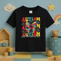 Puzzle Autism Awareness Coquette Bow Autism Awareness Day Toddler T-Shirt thumb 3