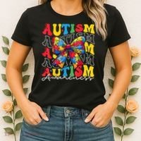 Puzzle Autism Awareness Coquette Bow Autism Awareness Day Women's T-Shirt thumb 2