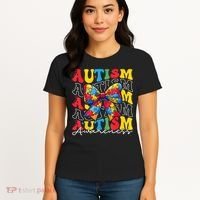 Puzzle Autism Awareness Coquette Bow Autism Awareness Day Women's T-Shirt thumb 4