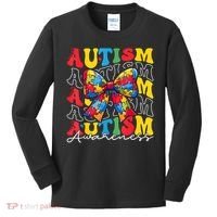 Puzzle Autism Awareness Coquette Bow Autism Awareness Day Kids Long Sleeve Shirt thumb 0