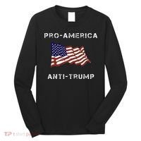 Pro America Anti Trump American Usa Flag Long Sleeve Shirt thumb 0