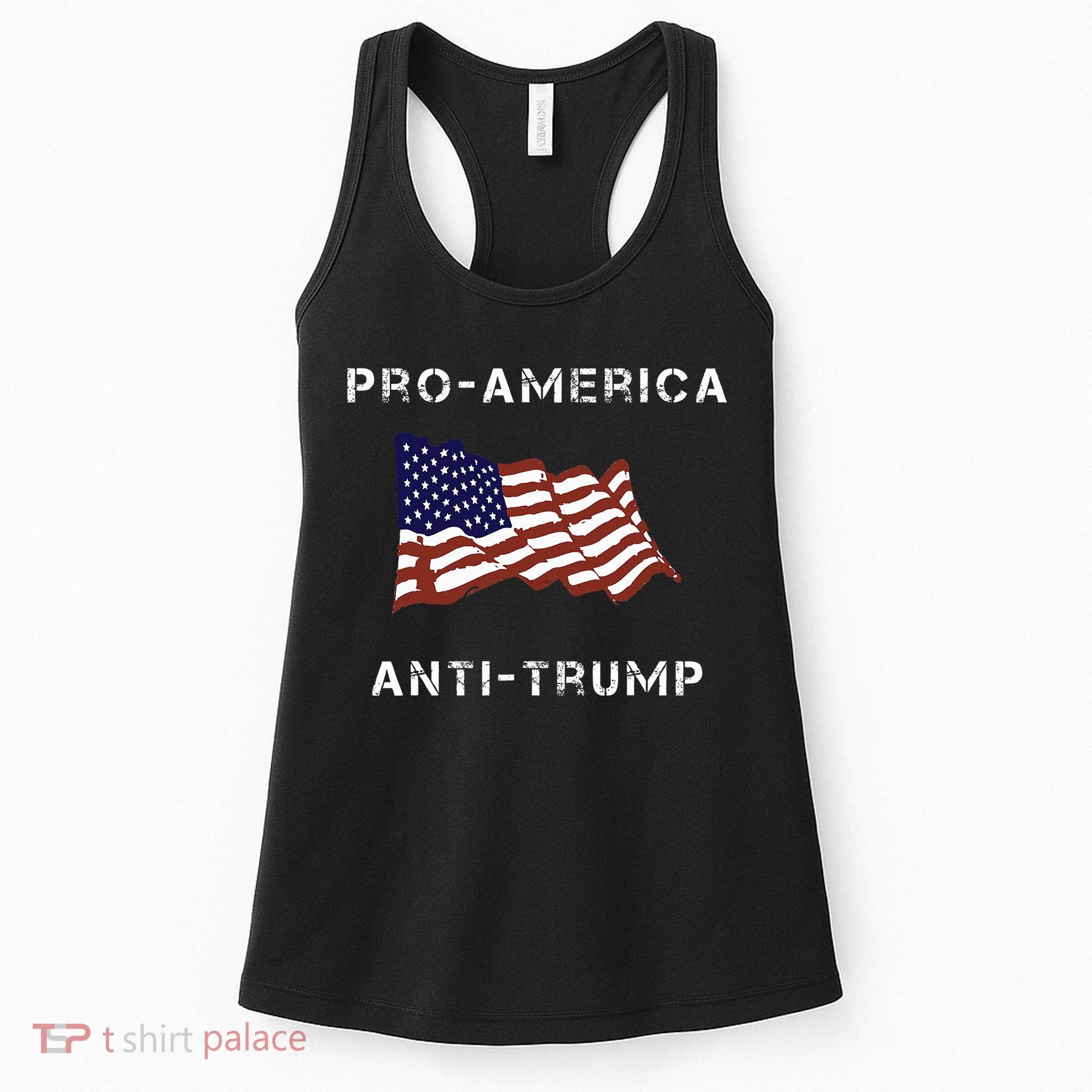 Pro America Anti Trump American Usa Flag Women's Tank Top