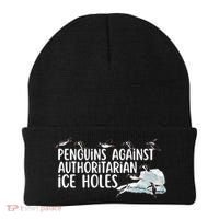 Penguins Against Authoritarian Ice Holes Sarcastic Beanie thumb 0
