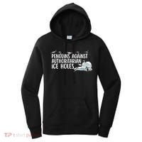  Penguins Against Authoritarian Ice Holes Sarcastic Women's Hoodie thumb 0