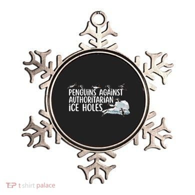 Penguins Against Authoritarian Ice Holes Sarcastic Ornament