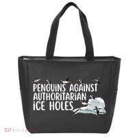  Penguins Against Authoritarian Ice Holes Sarcastic Tote Bag thumb 0