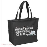  Penguins Against Authoritarian Ice Holes Sarcastic Tote Bag thumb 2