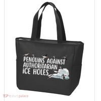  Penguins Against Authoritarian Ice Holes Sarcastic Tote Bag thumb 3