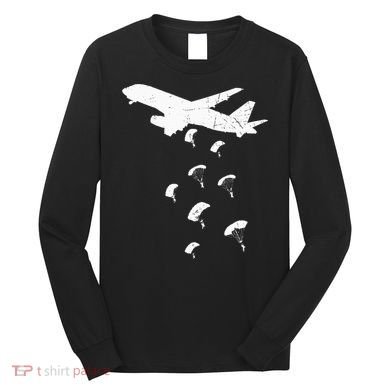 Paratrooper Army Airborne Parachute Jump Paratroops Long Sleeve Shirt