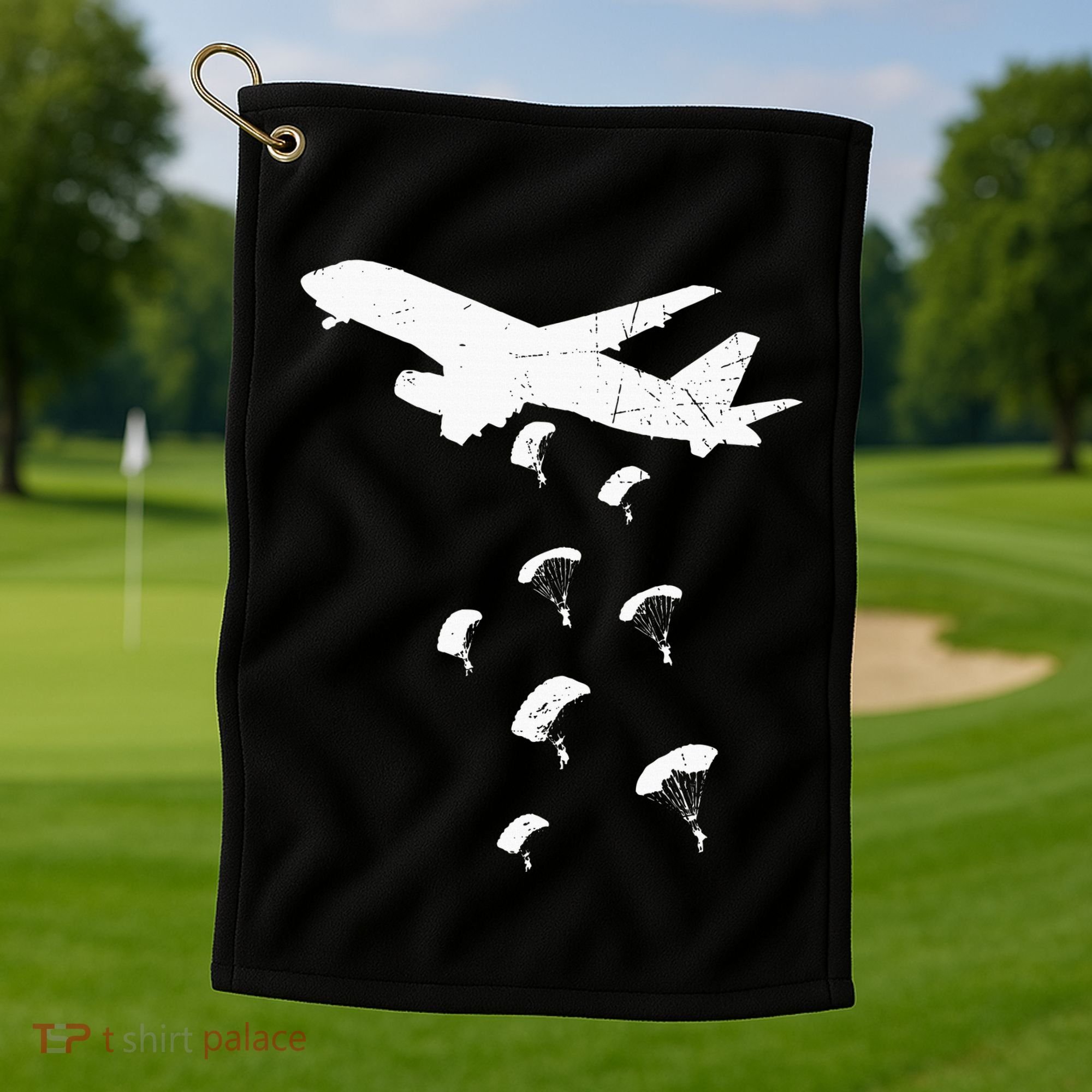 Paratrooper Army Airborne Parachute Jump Paratroops Golf Towel
