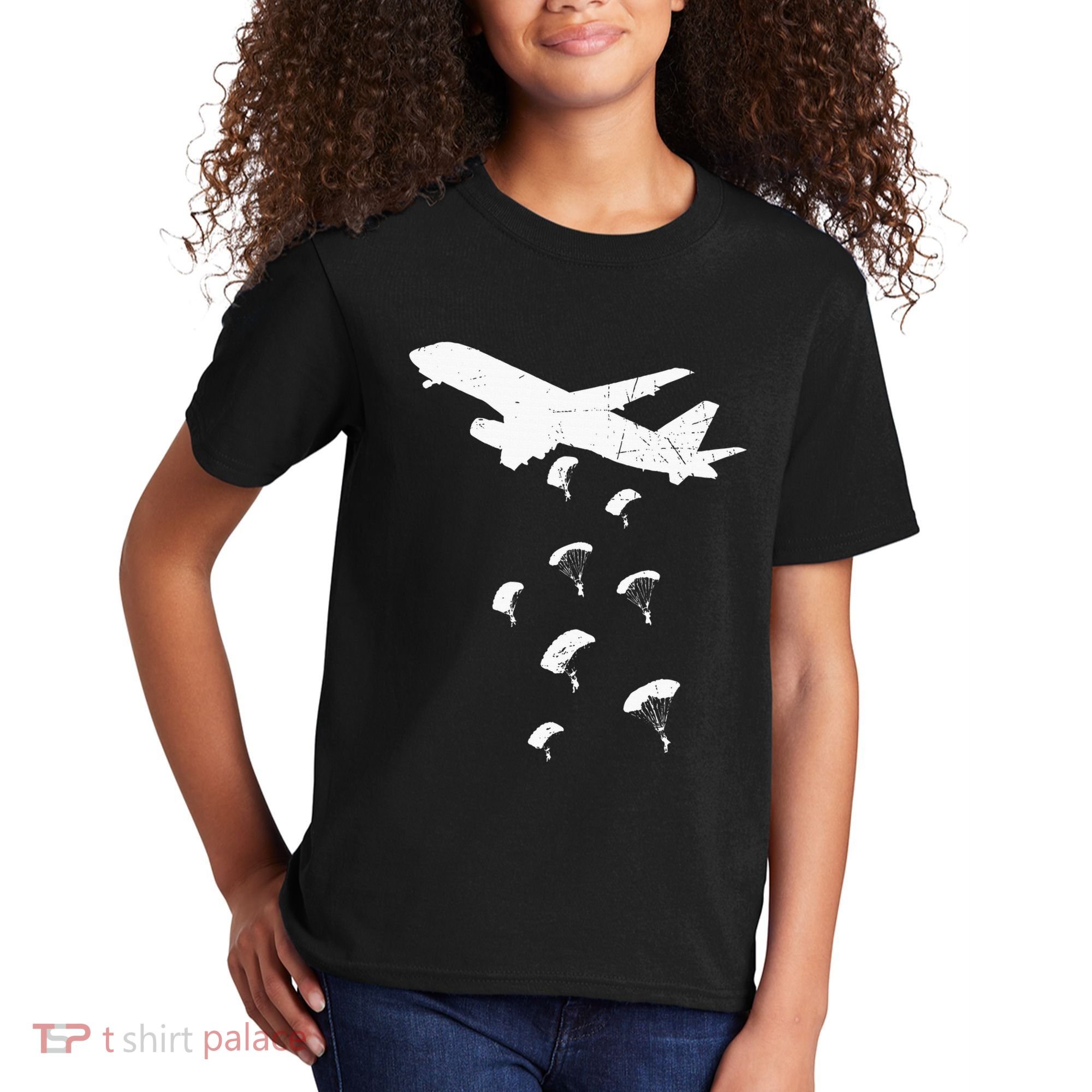 Paratrooper Army Airborne Parachute Jump Paratroops Kids T-Shirt