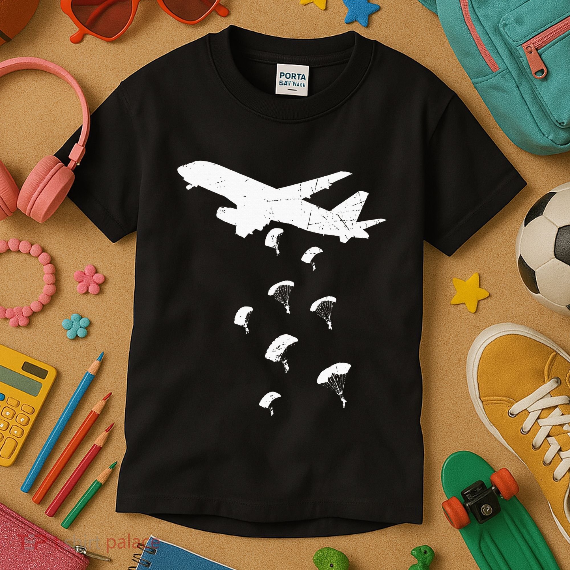 Paratrooper Army Airborne Parachute Jump Paratroops Kids T-Shirt
