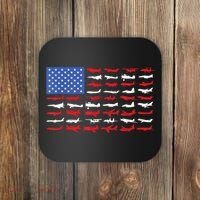 Pilot Airplane American Flag Plane Aviation Short Sleeve Coaster thumb 0