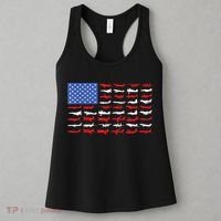 Pilot Airplane American Flag Plane Aviation Short Sleeve Women's Tank Top thumb 3