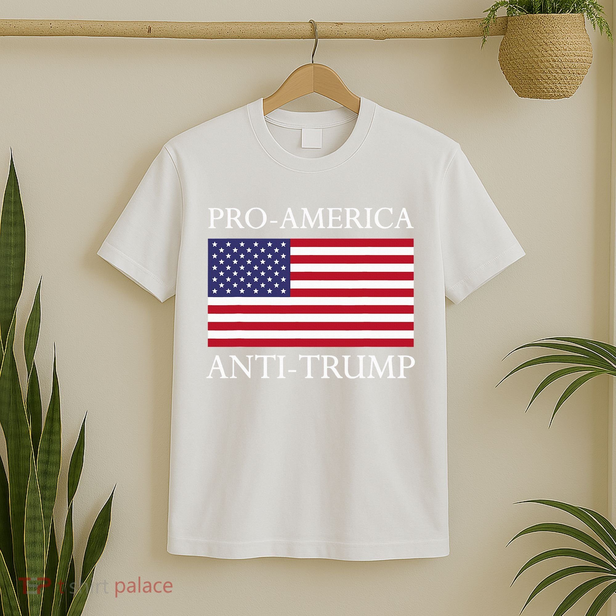 Pro America Anti Trump American Usa Flag Resist T-Shirt