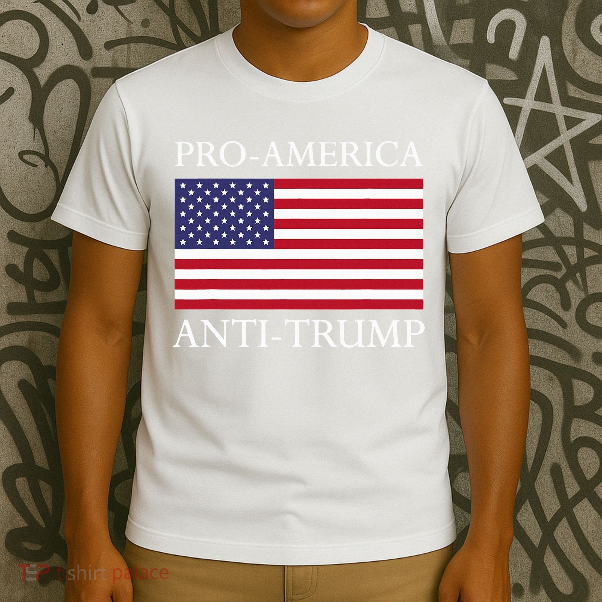 Pro America Anti Trump American Usa Flag Resist T-Shirt