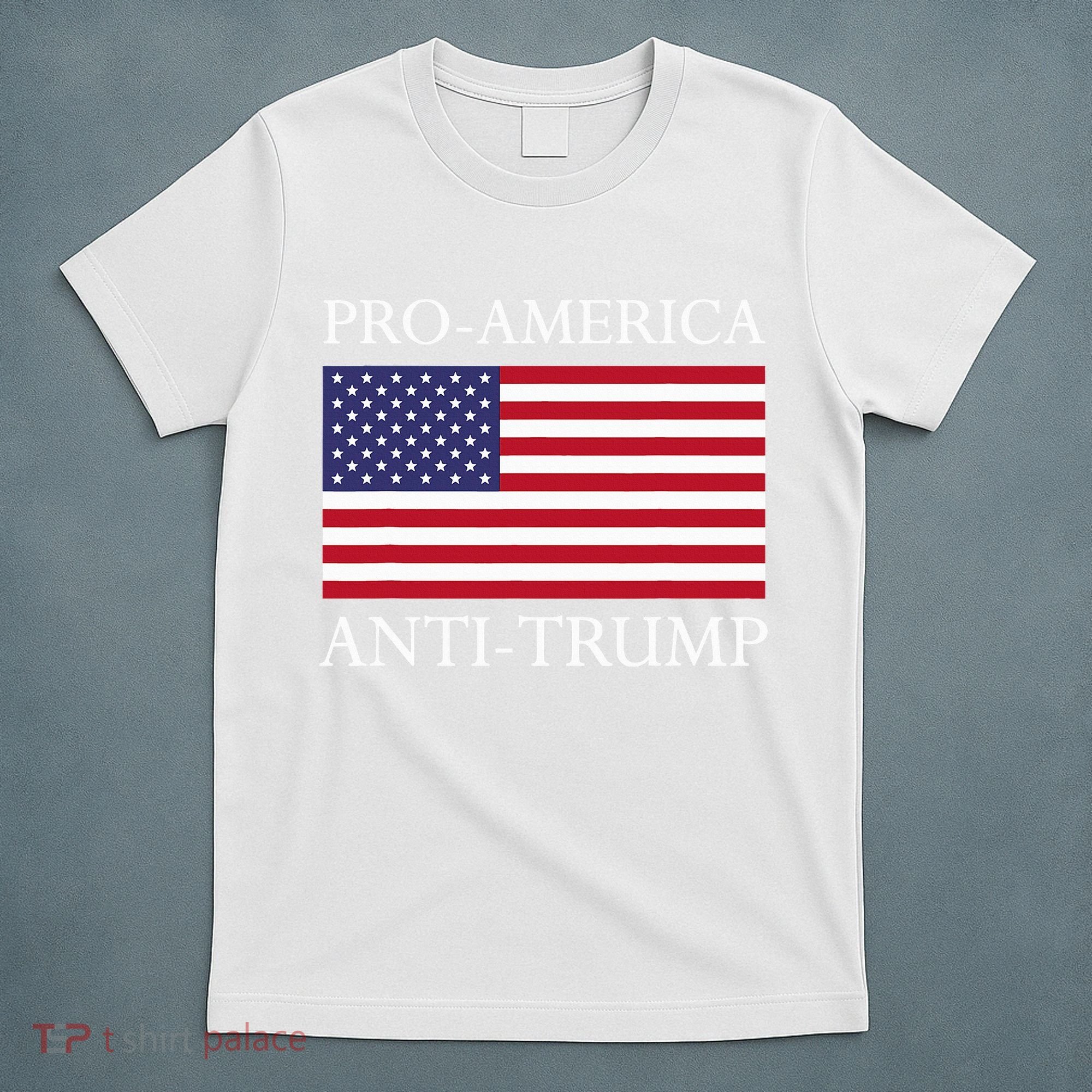 Pro America Anti Trump American Usa Flag Resist T-Shirt