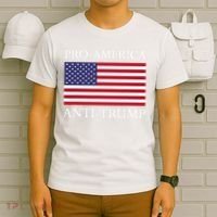 Pro America Anti Trump American Usa Flag Resist T-Shirt thumb 6
