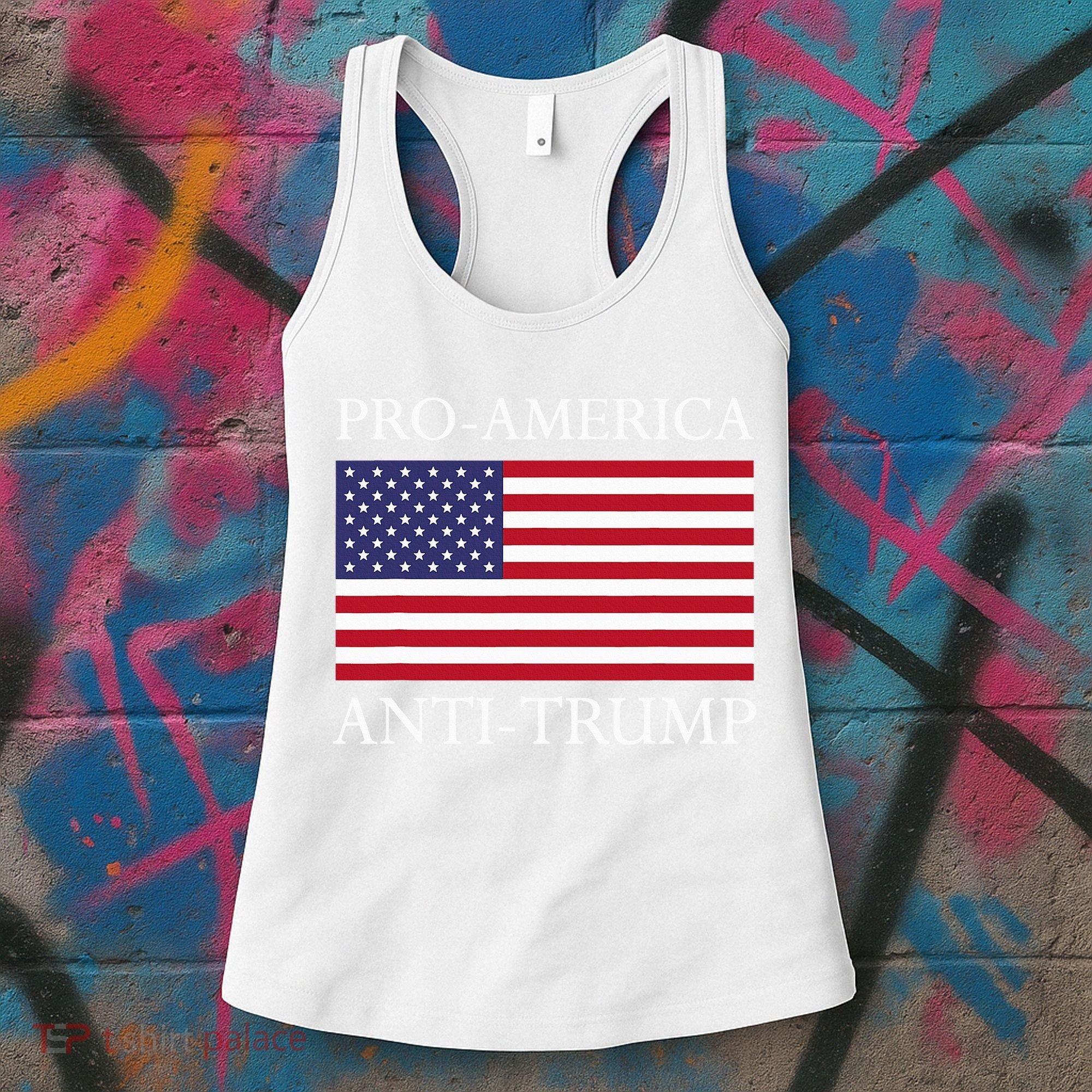 Pro America Anti Trump American Usa Flag Resist Women's Tank Top