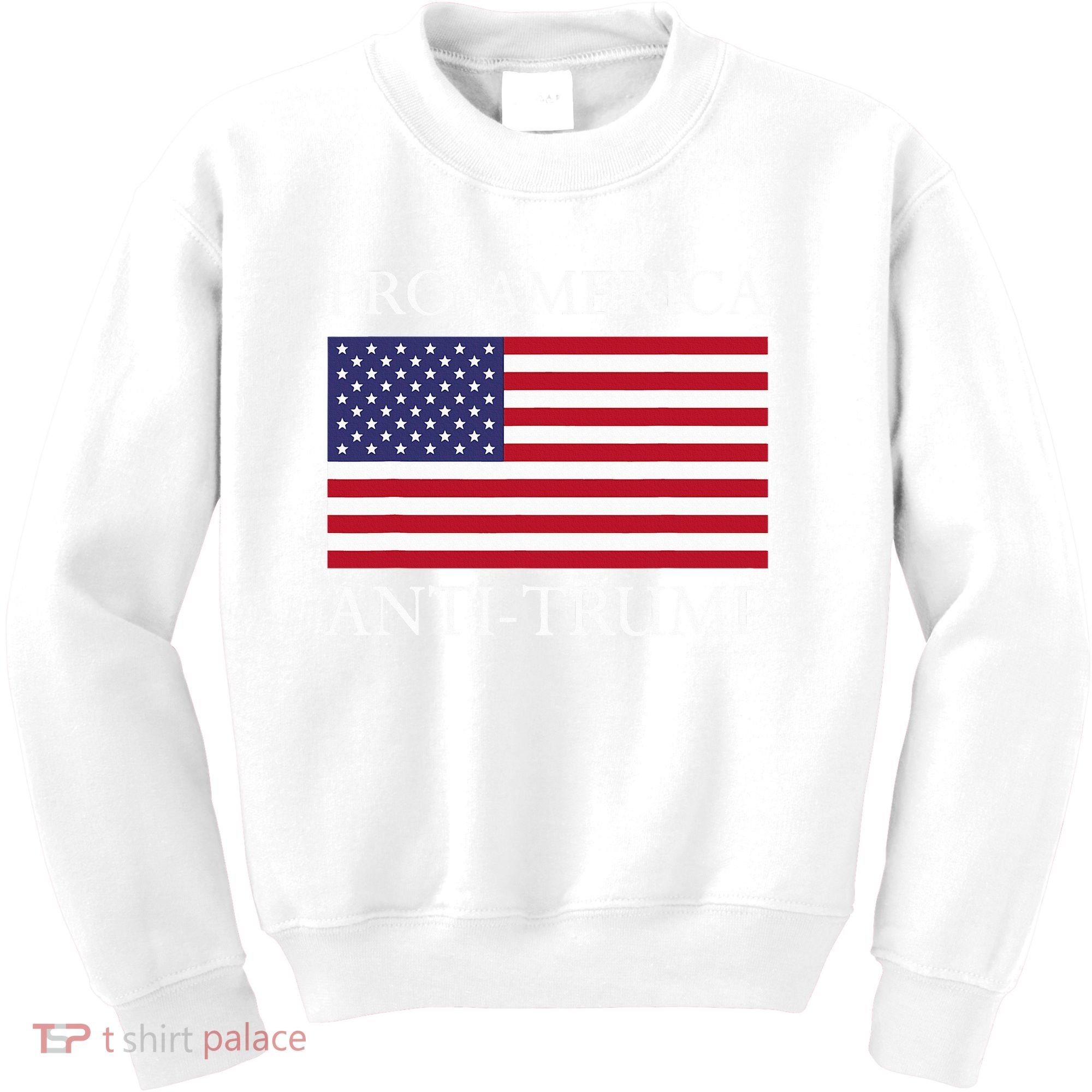 Pro America Anti Trump American Usa Flag Resist Kids Sweatshirt