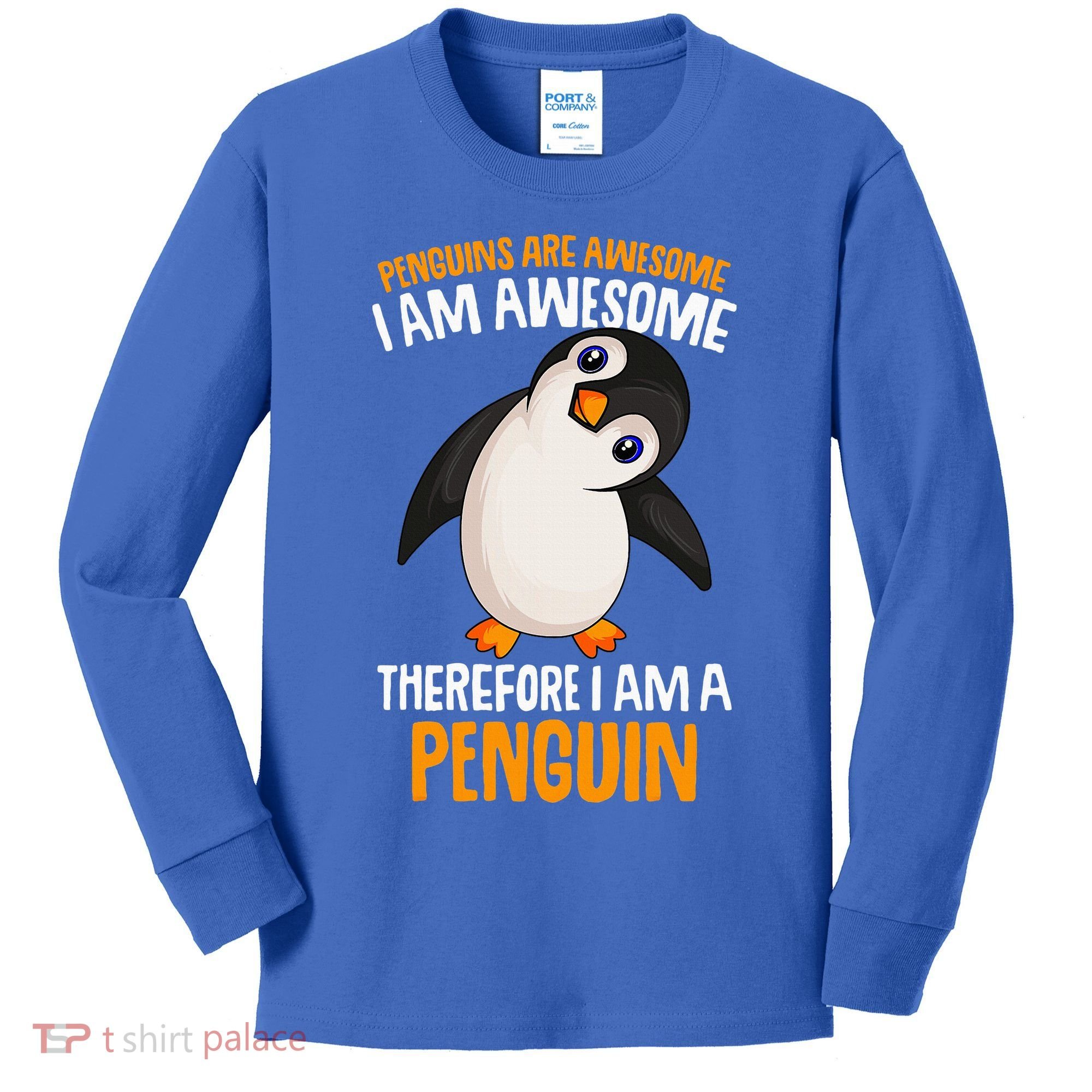 Penguins Are Awesome Penguin Kids Long Sleeve Shirt