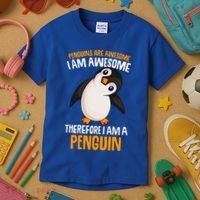 Penguins Are Awesome Penguin Kids T-Shirt thumb 3