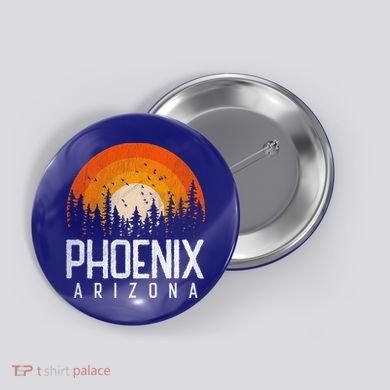 Phoenix Arizona Az Vintage Retro Style City 70s 80s 90s Gift Cool Gift Button