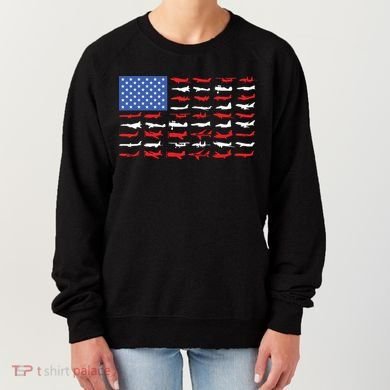 Pilot Airplane American Flag Plane Aviation Women's Sweatshirt