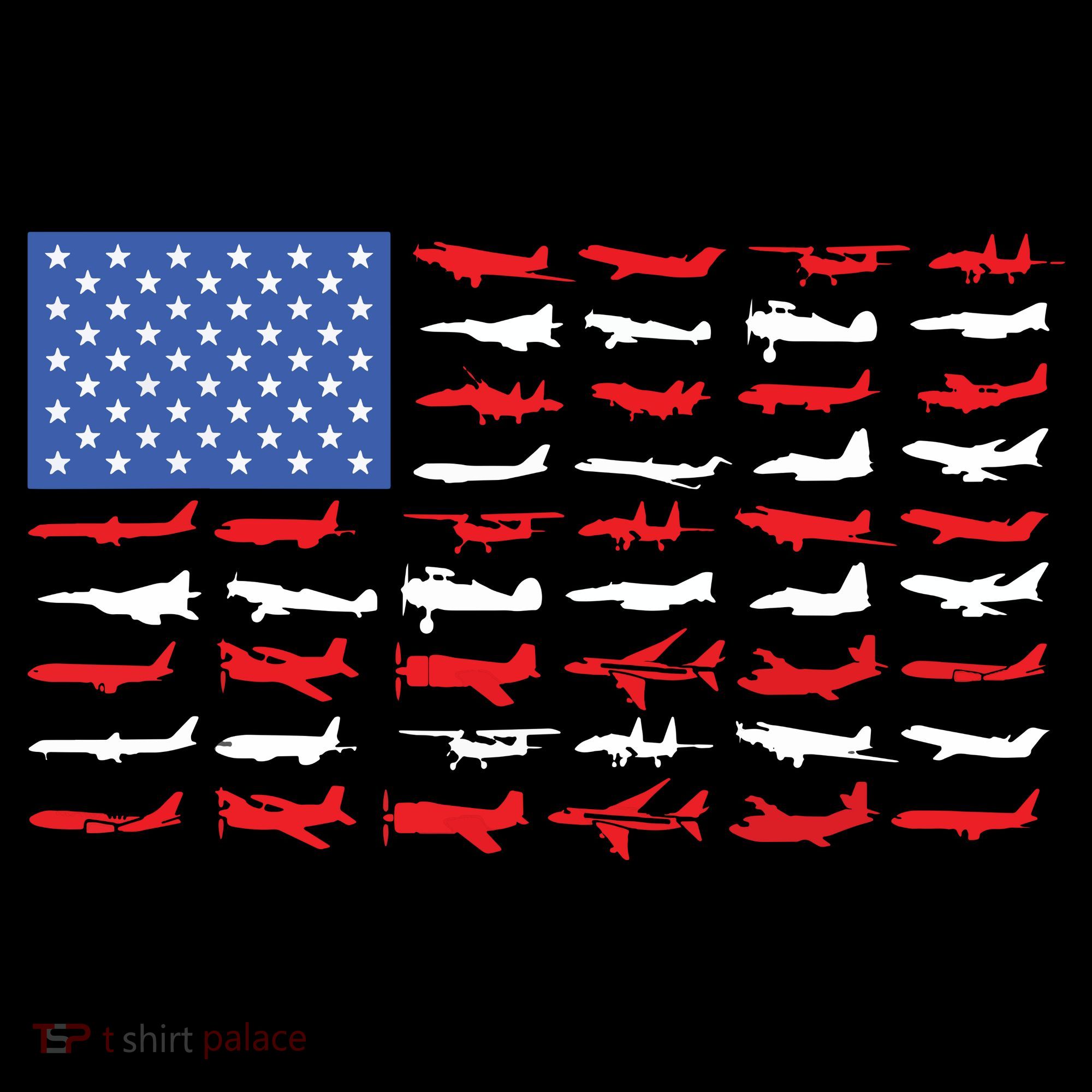 Pilot Airplane American Flag Plane Aviation Long Sleeve Shirt