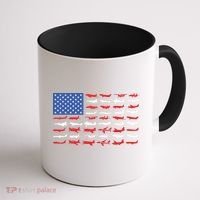 Pilot Airplane American Flag Plane Aviation Coffee Mug thumb 1
