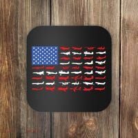 Pilot Airplane American Flag Plane Aviation Coaster thumb 0
