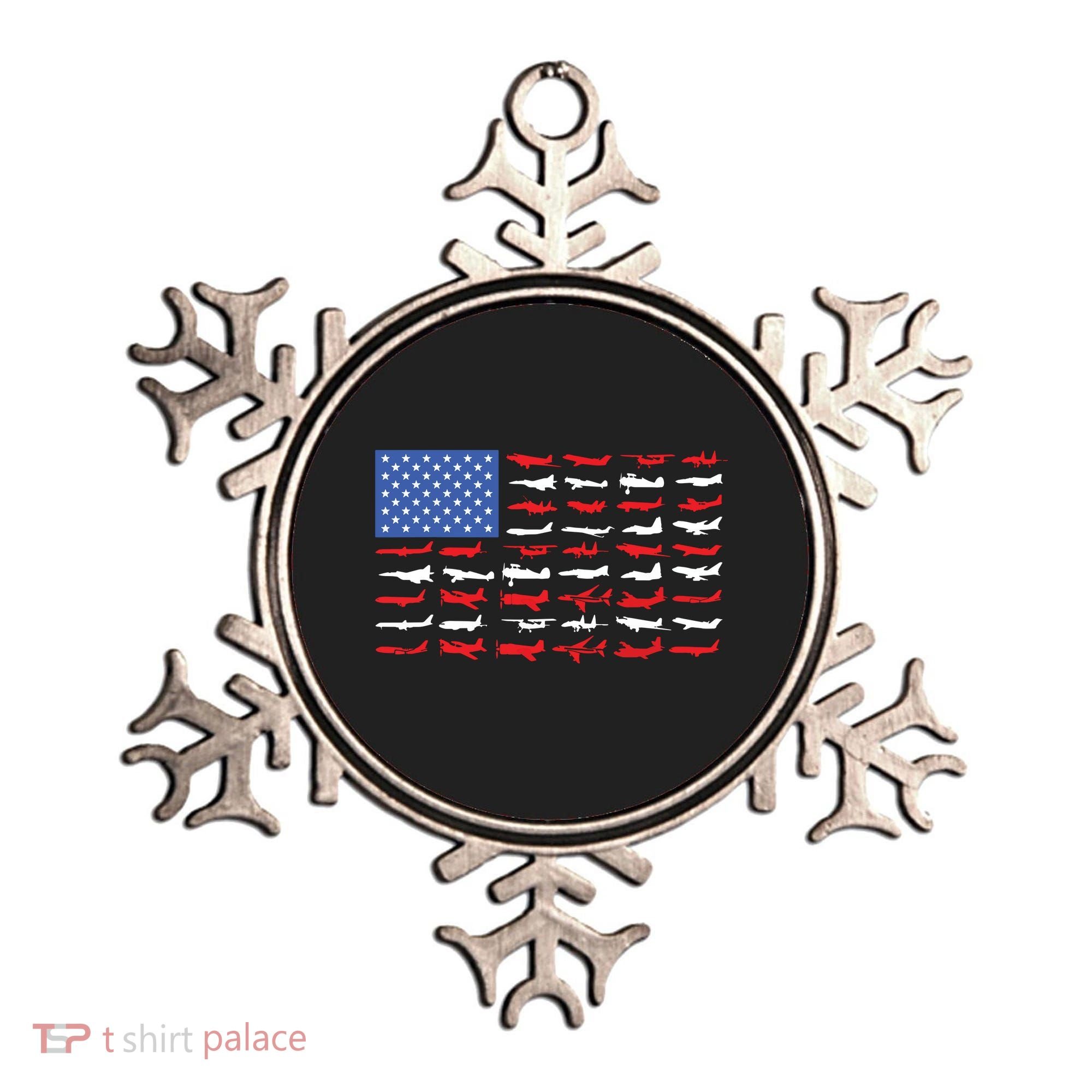 Pilot Airplane American Flag Plane Aviation Ornament