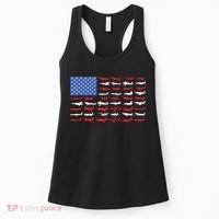 Pilot Airplane American Flag Plane Aviation Women's Tank Top thumb 0