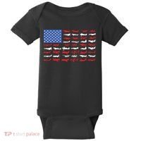 Pilot Airplane American Flag Plane Aviation Baby Bodysuit thumb 0