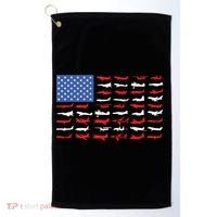 Pilot Airplane American Flag Plane Aviation Golf Towel thumb 0