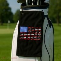 Pilot Airplane American Flag Plane Aviation Golf Towel thumb 2