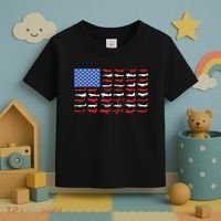Pilot Airplane American Flag Plane Aviation Toddler T-Shirt thumb 3