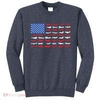 Pilot Airplane American Flag Plane Aviation Sweatshirt thumb 0