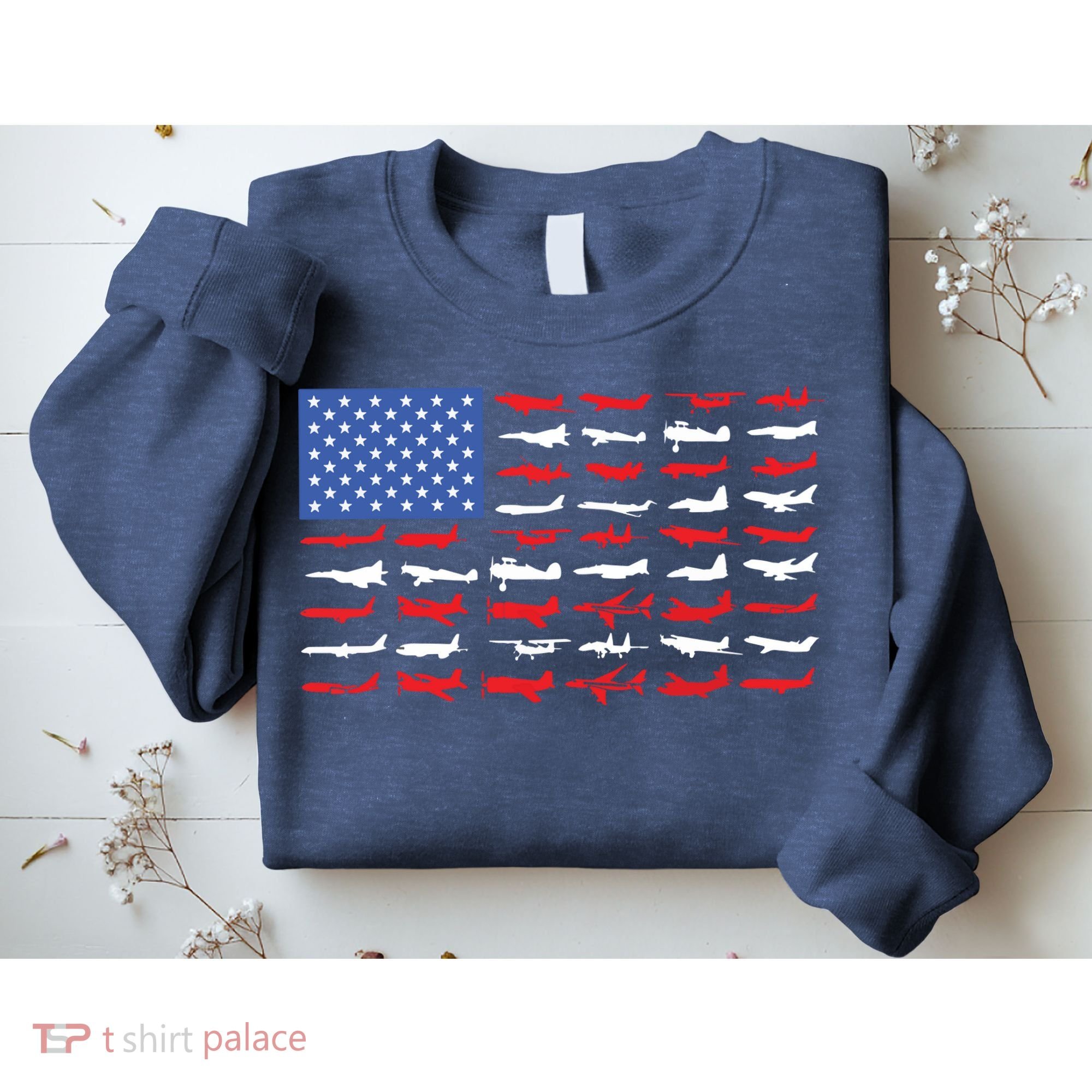 Pilot Airplane American Flag Plane Aviation Sweatshirt