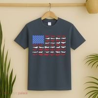 Pilot Airplane American Flag Plane Aviation T-Shirt thumb 2