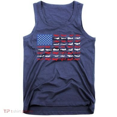 Pilot Airplane American Flag Plane Aviation Tank Top