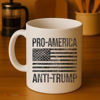 Pro America Anti Trump Us American Flag Patriot Coffee Mug thumb 4