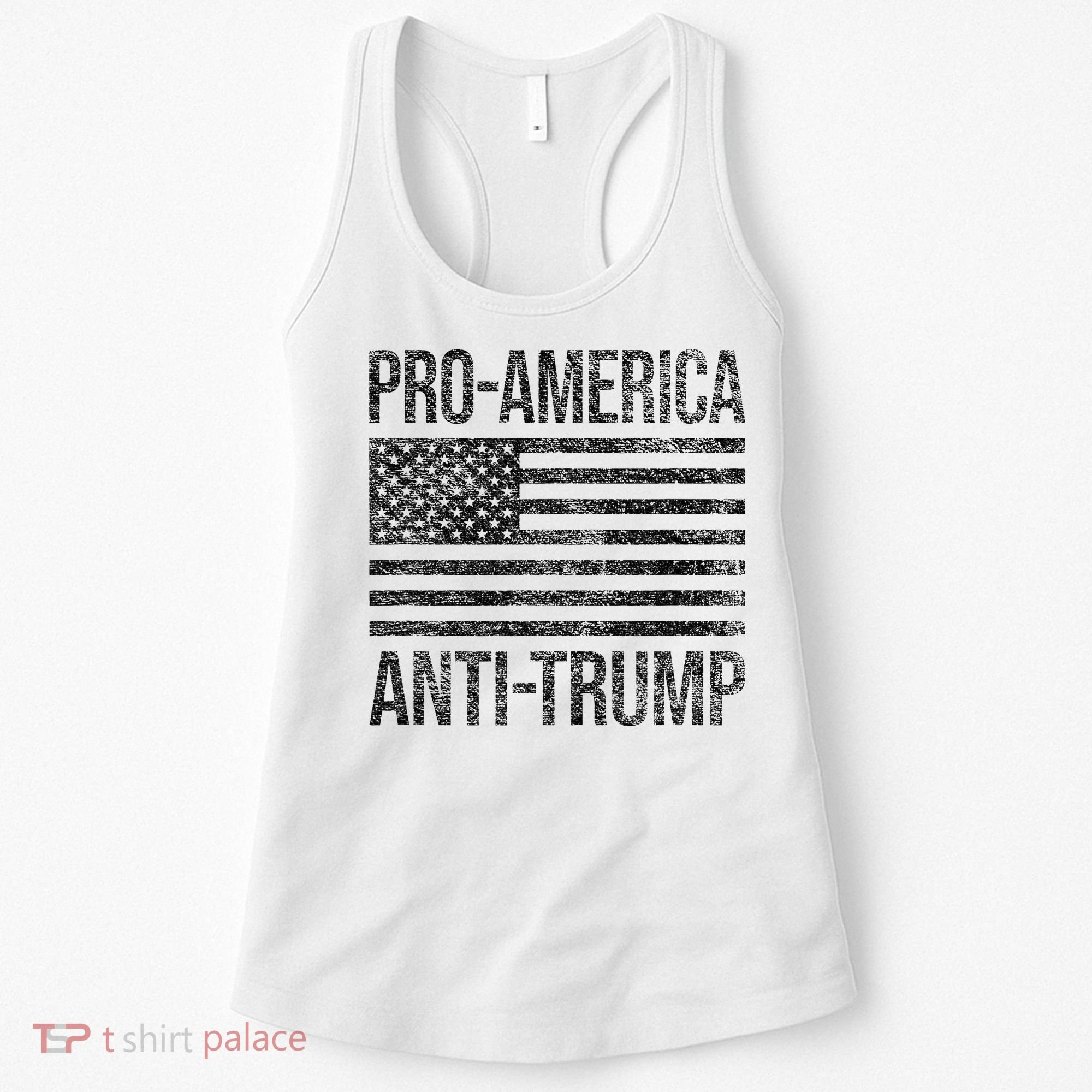 Pro America Anti Trump Us American Flag Patriot Women's Tank Top