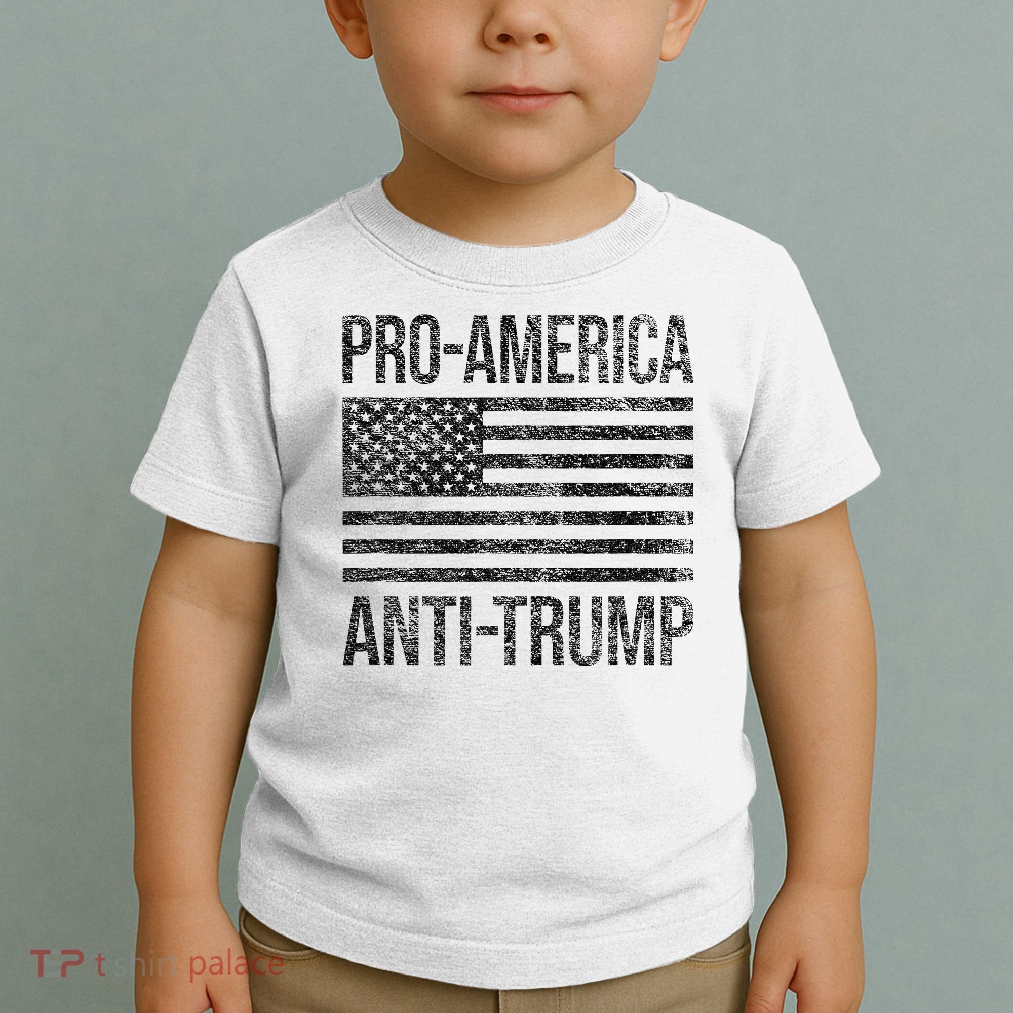 Pro America Anti Trump Us American Flag Patriot Toddler T-Shirt
