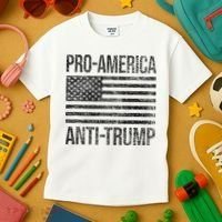 Pro America Anti Trump Us American Flag Patriot Kids T-Shirt thumb 3