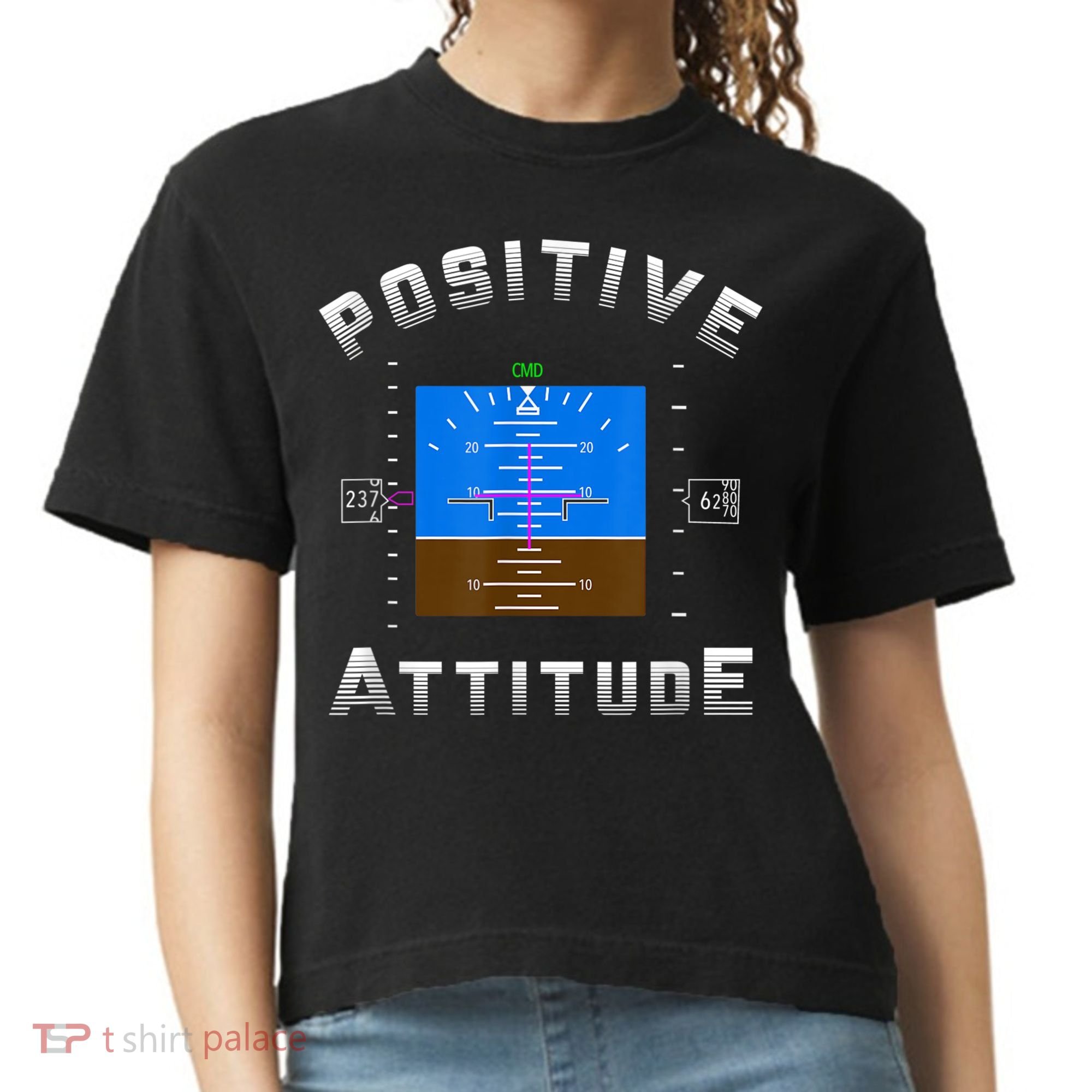 Positive Attitude Aviation Pilot Primary Flight Display Comfort Colors Boxy T-Shirt