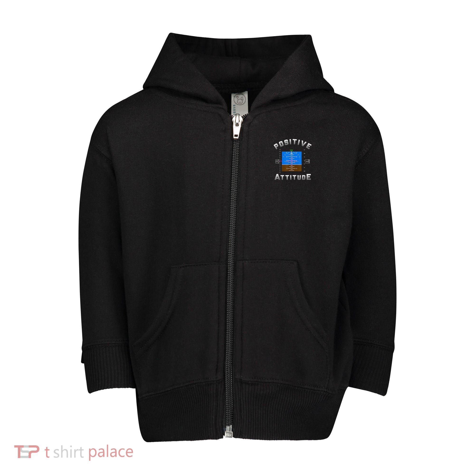 Positive Attitude Aviation Pilot Primary Flight Display Toddler Zip Fleece Hoodie