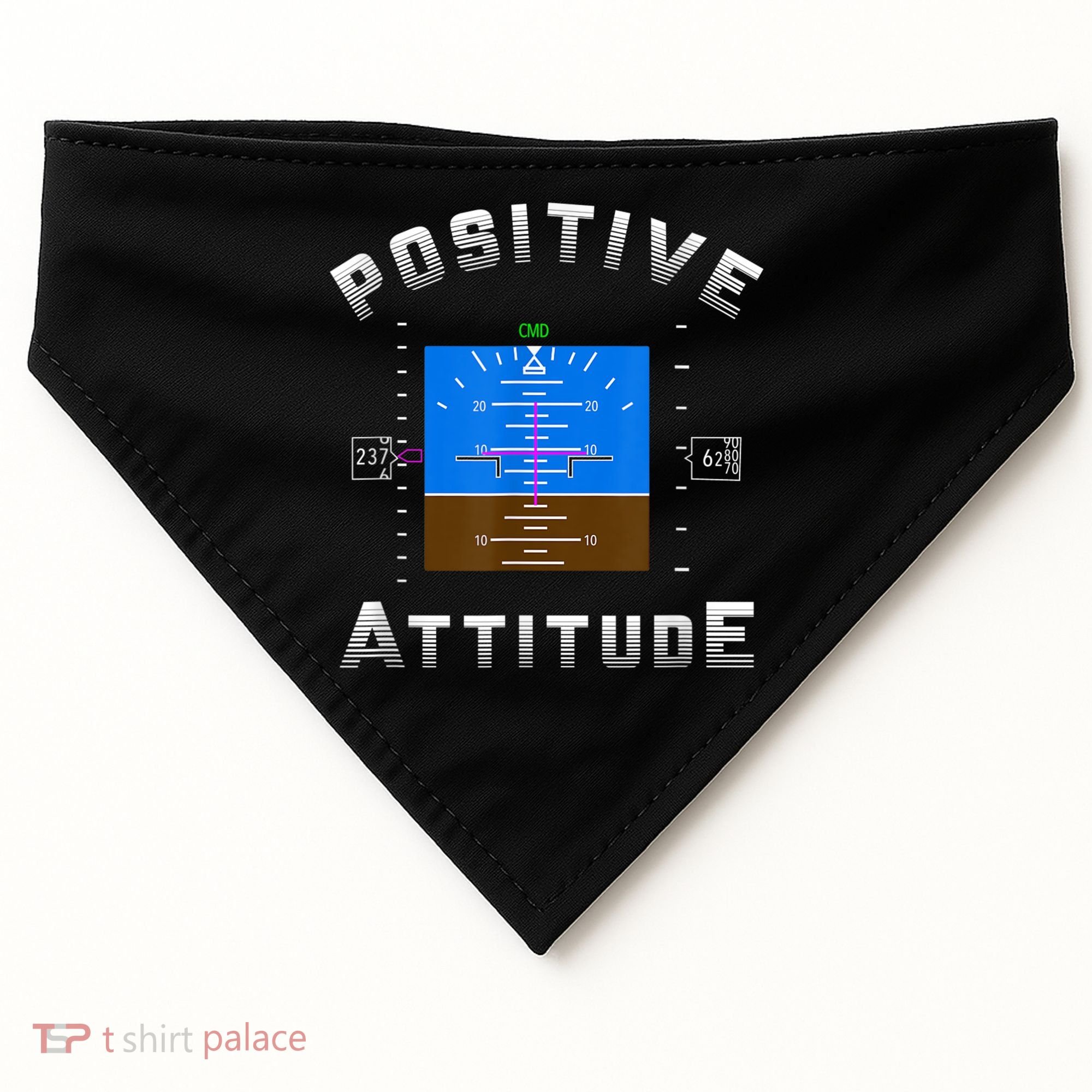 Positive Attitude Aviation Pilot Primary Flight Display USA-Made Doggie Bandana