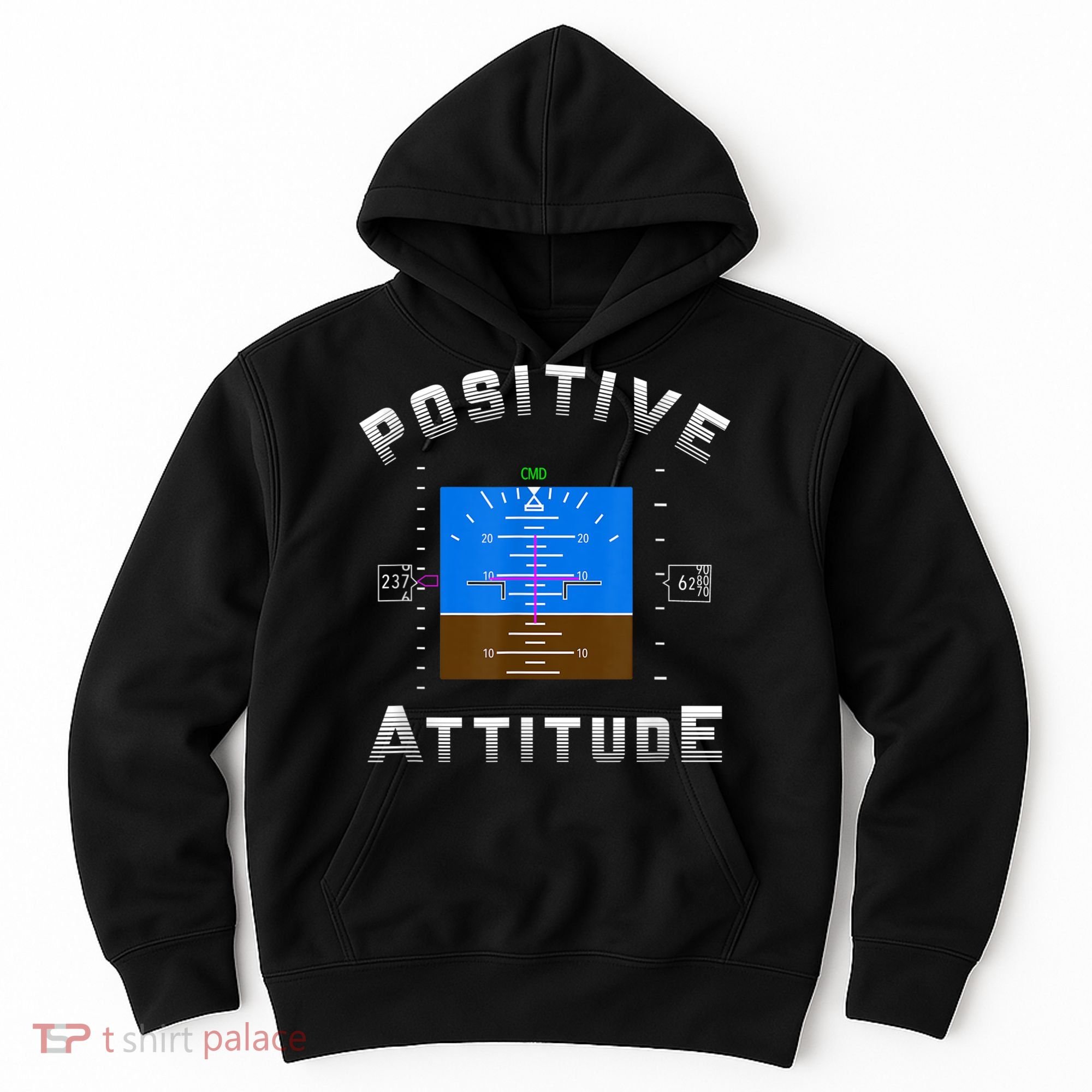 Positive Attitude Aviation Pilot Primary Flight Display Hoodie